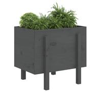Berkfield Home Beautiful Garden Planter Grey 62x50x57 cm Solid Wood Pine | Size: 62 x 50 x 57 cm Berkfield Home Grey 62 x 50 x 57 cm
