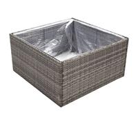 Berkfield Home Beautiful Garden Planter Grey 80x80x40 cm Poly Rattan | Size: 80 x 80 x 40 cm Berkfield Home Grey 80 x 80 x 40 cm