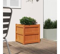 Berkfield Home Beautiful Garden Planter Wax Brown 50x50x50 cm Solid Wood Pine | Size: 50 x 50 x 50 cm Berkfield Home Brown 50 x 50 x 50 cm