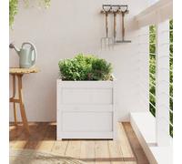 Berkfield Home Beautiful Garden Planter White 50x50x50 cm Solid Wood Pine | Size: 50 x 50 x 50 cm Berkfield Home White 50 x 50 x 50 cm