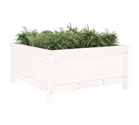 Berkfield Home Beautiful Garden Planter White 82.5x82.5x39 cm Solid Wood Pine Berkfield Home White 82.5x82.5x39 cm
