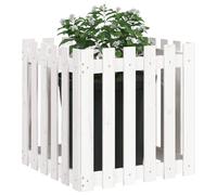 Berkfield Home Beautiful Garden Planter with Fence Design White 60x60x60 cm Soli | Size: 60 x 60 x 60 cm Berkfield Home White 60 x 60 x 60 cm