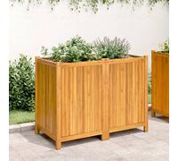 Berkfield Home Beautiful Garden Planter with Liner 100x50x75 cm Solid Wood Acacia in Brown | Size: 100 x 50 x 75 cm Berkfield Home Brown 100 x 50 x 75 cm