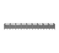 Berkfield Home Beautiful Garden Planter with Pegs Light Grey 363.5x43.5x43.5 cm PP Berkfield Home Grey 363.5x43.5x43.5 cm