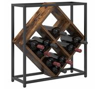 Berkfield Home Beautiful Wine Rack Smoked Oak 51x18x52, 5 cm Engineered Wood in Brown Berkfield Home Brown