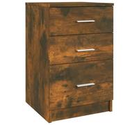 Berkfield Home Bed Cabinet Smoked Oak 40x40x63 cm Engineered Wood in Brown | Size: 40 x 40 x 63 cm Berkfield Home Brown 40 x 40 x 63 cm