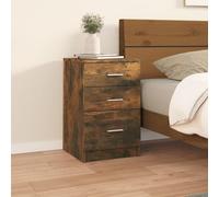 Berkfield Home Bed Cabinet Smoked Oak 40x40x63 cm Engineered Wood in Brown | Size: 40 x 40 x 63 cm Berkfield Home Brown 40 x 40 x 63 cm