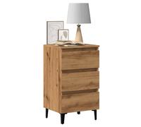 Berkfield Home Bed Cabinet with Metal Legs Artisan Oak 40x35x69 cm in Brown | Size: 40 x 35 x 69 cm Berkfield Home Brown 40 x 35 x 69 cm