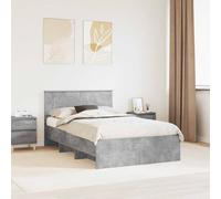 Berkfield Home Bed Frame Concrete Grey 120 x 123 cm Engineered Wood Berkfield Home Grey 120 x 123 cm