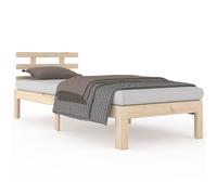 Berkfield Home Bed Frame Solid Wood 75x190 cm Small Single in Light Tan Berkfield Home Light Tan Small Single
