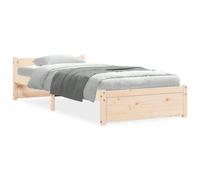 Berkfield Home Bed Frame Solid Wood 75x190 cm Small Single in Light Tan Berkfield Home Light Tan Small Single