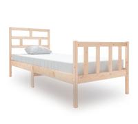 Berkfield Home Bed Frame Solid Wood Pine 75x190 cm Small Single in Light Tan Berkfield Home Light Tan Small Single