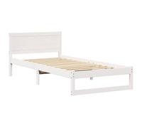 Berkfield Home Bed Frame White Pine wood Single Size Sturdy Berkfield Home White