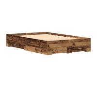 Berkfield Home Bed Frame with Drawers Old Wood 120x190 cm Engineered Wood in Brown Berkfield Home Brown 120x190 cm