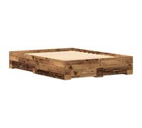 Berkfield Home Bed Frame with Drawers Old Wood 135x190 cm Engineered Wood in Brown Berkfield Home Brown 135x190 cm