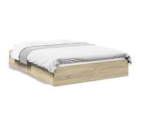 Berkfield Home Bed Frame with Drawers without Mattress Sonoma Oak 135x190 cm Double in Tan Berkfield Home Tan Double