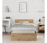 Berkfield Home Bed Frame with Headboard Artisan Oak 100 x 200 cm in Brown Berkfield Home Brown 100 x 200 cm