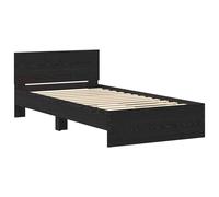 Berkfield Home Bed Frame with Headboard Black Oak 100 x 200 cm Engineered wood Berkfield Home Black 100 x 200 cm