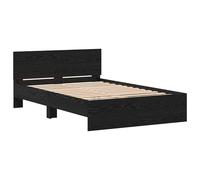 Berkfield Home Bed Frame with Headboard Black Oak 120 x 190 cm Wood Berkfield Home Black 120 x 190 cm