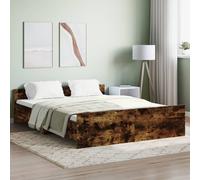 Berkfield Home Bed Frame with Headboard & Footboard Smoked Oak 160x200 cm in Brown Berkfield Home Brown 160x200 cm