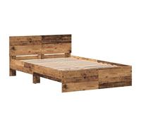 Berkfield Home Bed Frame with Headboard Old Wood 120 x 190 cm Solid Wood in Brown Berkfield Home Brown 120 x 190 cm