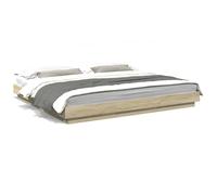 Berkfield Home Bed Frame with LED Lights without Mattress Sonoma Oak 180x200cm in Light Tan | Size: Super King Berkfield Home Light Tan Super King