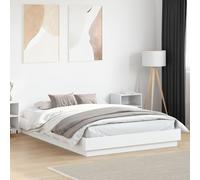 Berkfield Home Bed Frame with LED without Mattress White 150x200 cm King Size Berkfield Home White King