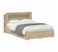 Berkfield Home Bed Frame with Storage Sonoma Oak 150 x 200 cm Engineered Wood in Brown Berkfield Home Brown 150 x 200 cm