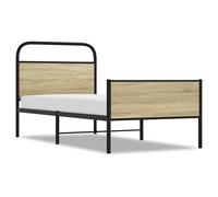 Berkfield Home Bed Frame without Mattress 75x190 cm Sonoma Oak Engineered Wood in Light Tan Berkfield Home Light Tan 75x190 cm