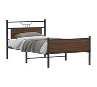 Berkfield Home Bed Frame without Mattress Brown Oak 107x203 cm Engineered Wood Berkfield Home Brown 107x203 cm