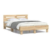 Berkfield Home Bed Frame without Mattress Sonoma Oak 135x190 cm Double in Light Tan Berkfield Home Light Tan Double