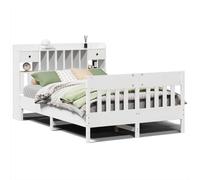 Berkfield Home Bed Frame without Mattress White 150x200 cm King Size Solid Wood Pine Berkfield Home White King