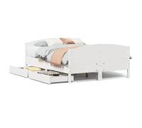 Berkfield Home Bed Frame without Mattress White 150x200 cm King Size Solid Wood Pine Berkfield Home White King