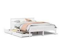 Berkfield Home Bed Frame without Mattress White 150x200 cm King Size Solid Wood Pine Berkfield Home White King