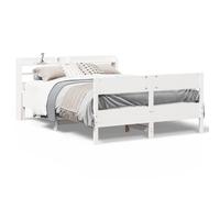 Berkfield Home Bed Frame without Mattress White 150x200 cm King Size Solid Wood Pine Berkfield Home White King