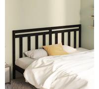 Berkfield Home Bed Headboard Black 206x4x100 cm Solid Wood Pine | Size: 206 x 4 x 100 cm Berkfield Home Black 206 x 4 x 100 cm