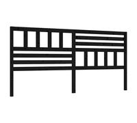 Berkfield Home Bed Headboard Black 206x4x100 cm Solid Wood Pine | Size: 206 x 4 x 100 cm Berkfield Home Black 206 x 4 x 100 cm