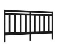 Berkfield Home Bed Headboard Black 206x4x100 cm Solid Wood Pine | Size: 206 x 4 x 100 cm Berkfield Home Black 206 x 4 x 100 cm