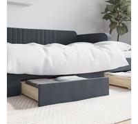 Berkfield Home Bed Storage Drawers 2 pcs Dark Grey Engineered Wood & Velvet Berkfield Home Grey
