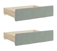Berkfield Home Bed Storage Drawers 2 pcs Light Grey Engineered Wood & Velvet Berkfield Home Grey