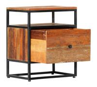 Berkfield Home Bedside Cabinet 40x30x50 cm Solid Reclaimed Wood & Steel in Brown | Size: 40 x 30 x 50 cm Berkfield Home Brown 40 x 30 x 50 cm