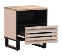 Berkfield Home Bedside Cabinet 40x33x46 cm Solid Wood Bleached Mango in Light Tan | Size: 40 x 33 x 46 cm Berkfield Home Light Tan 40 x 33 x 46 cm