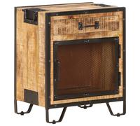 Berkfield Home Bedside Cabinet 43x30x51 cm Solid Rough Mango Wood in Brown | Size: 43 x 30 x 51 cm Berkfield Home Brown 43 x 30 x 51 cm
