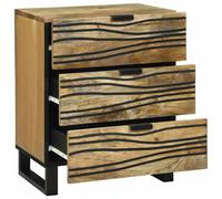 Berkfield Home Bedside Cabinet - 50x33x60 cm Solid Mango Wood in Brown | Size: 50 x 33 x 60 cm Berkfield Home Brown 50 x 33 x 60 cm