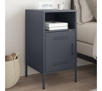 Berkfield Home Bedside Cabinet Anthracite 36x39x68 cm Steel in Black | Size: 36 x 39 x 68 cm Berkfield Home Black 36 x 39 x 68 cm