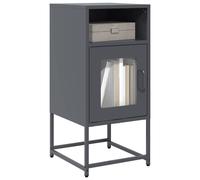 Berkfield Home Bedside Cabinet Anthracite 36x39x78 cm Cold-rolled Steel in Black | Size: 36 x 39 x 78 cm Berkfield Home Black 36 x 39 x 78 cm