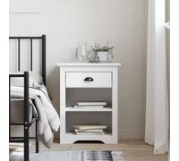 Berkfield Home Bedside Cabinet BODO White 53x38.5x66 cm Solid Wood Pine Berkfield Home White 53x38.5x66 cm