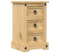Berkfield Home Bedside Cabinet Corona 35x32.5x58 cm Solid Wood Pine in Light Tan Berkfield Home Light Tan 35x32.5x58 cm