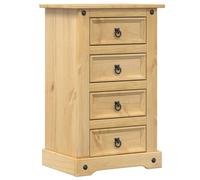 Berkfield Home Bedside Cabinet Corona 53x39x84 cm Solid Wood Pine in Brown | Size: 53 x 39 x 84 cm Berkfield Home Brown 53 x 39 x 84 cm