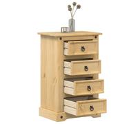 Berkfield Home Bedside Cabinet Corona 53x39x84 cm Solid Wood Pine in Brown | Size: 53 x 39 x 84 cm Berkfield Home Brown 53 x 39 x 84 cm